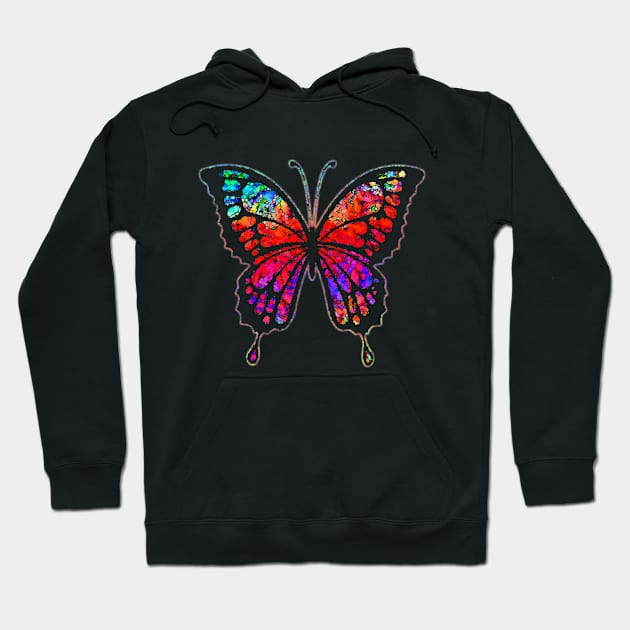 Psychedelic Butterfly Hoodie by bronzarino